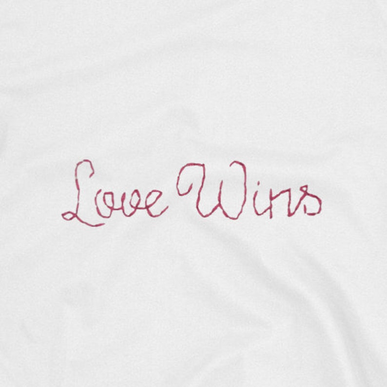 Gay Pride Love Is Love Pride Tops Crew Neck Love Wins White Sweater Ladies Tops Embroidered
