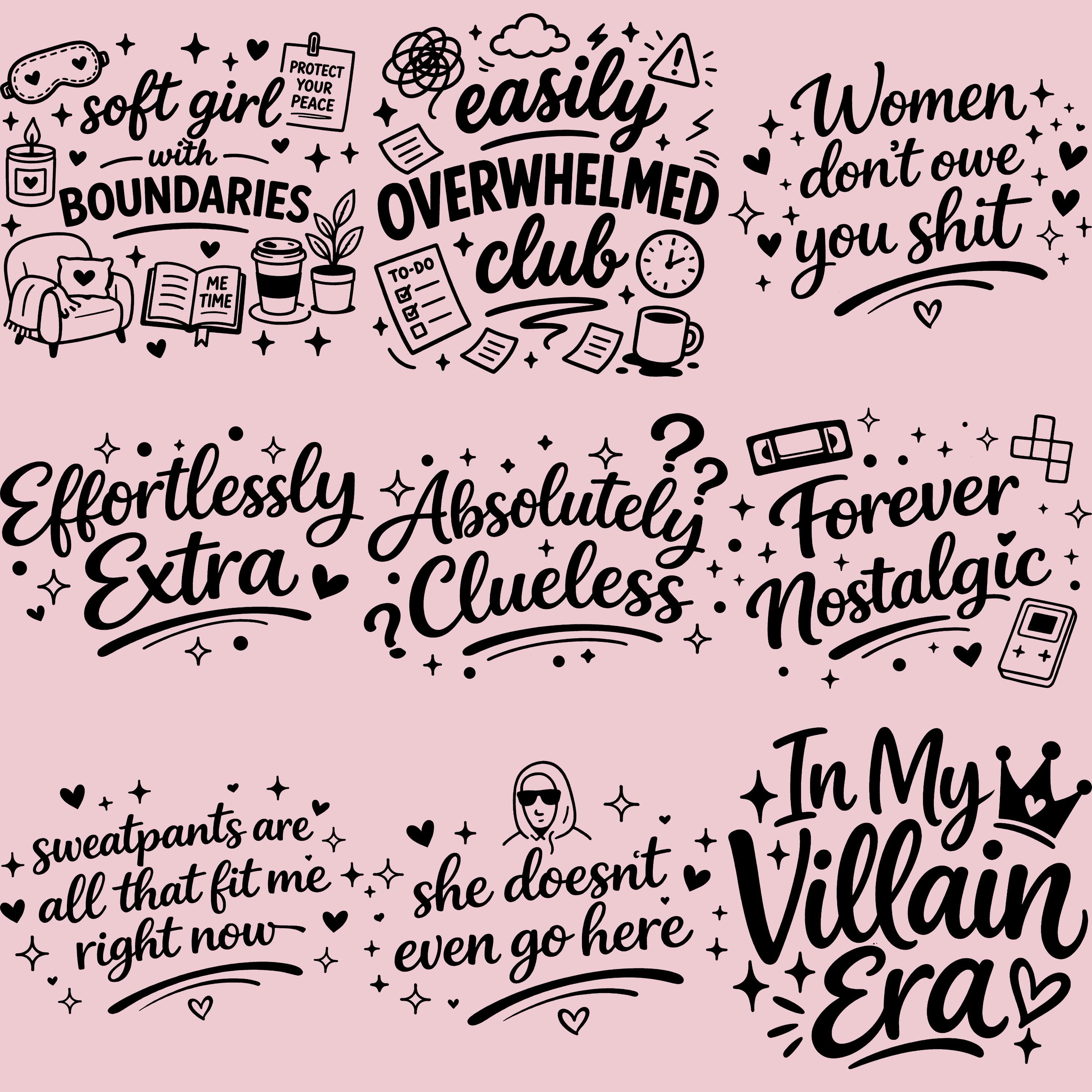 Relatable Design 50 PNG Design Bundle | Relatable Funny & Motivational Quotes | Cricut ...