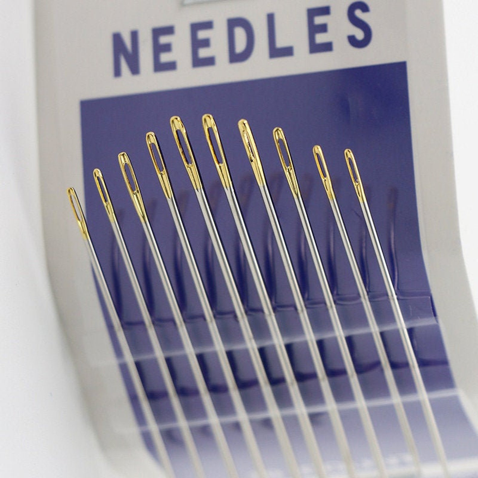 Large Eye Needle Set Golden Eye Needles Sewing Supplies Etsy
