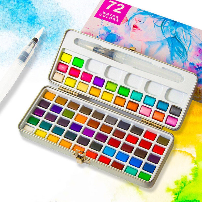 Watercolor Paint Set Watercolor Paint Fluorescent Paint Artist Etsy