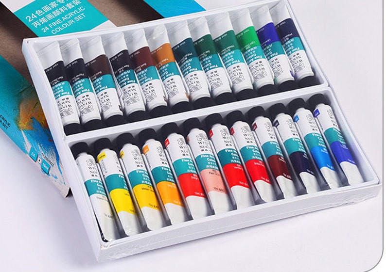 Acrylic Paint 10ml Tubes 24 Colors Painting Supplies Etsy UK