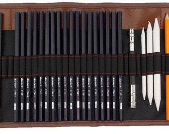 Charcoal Pencil Case Etsy