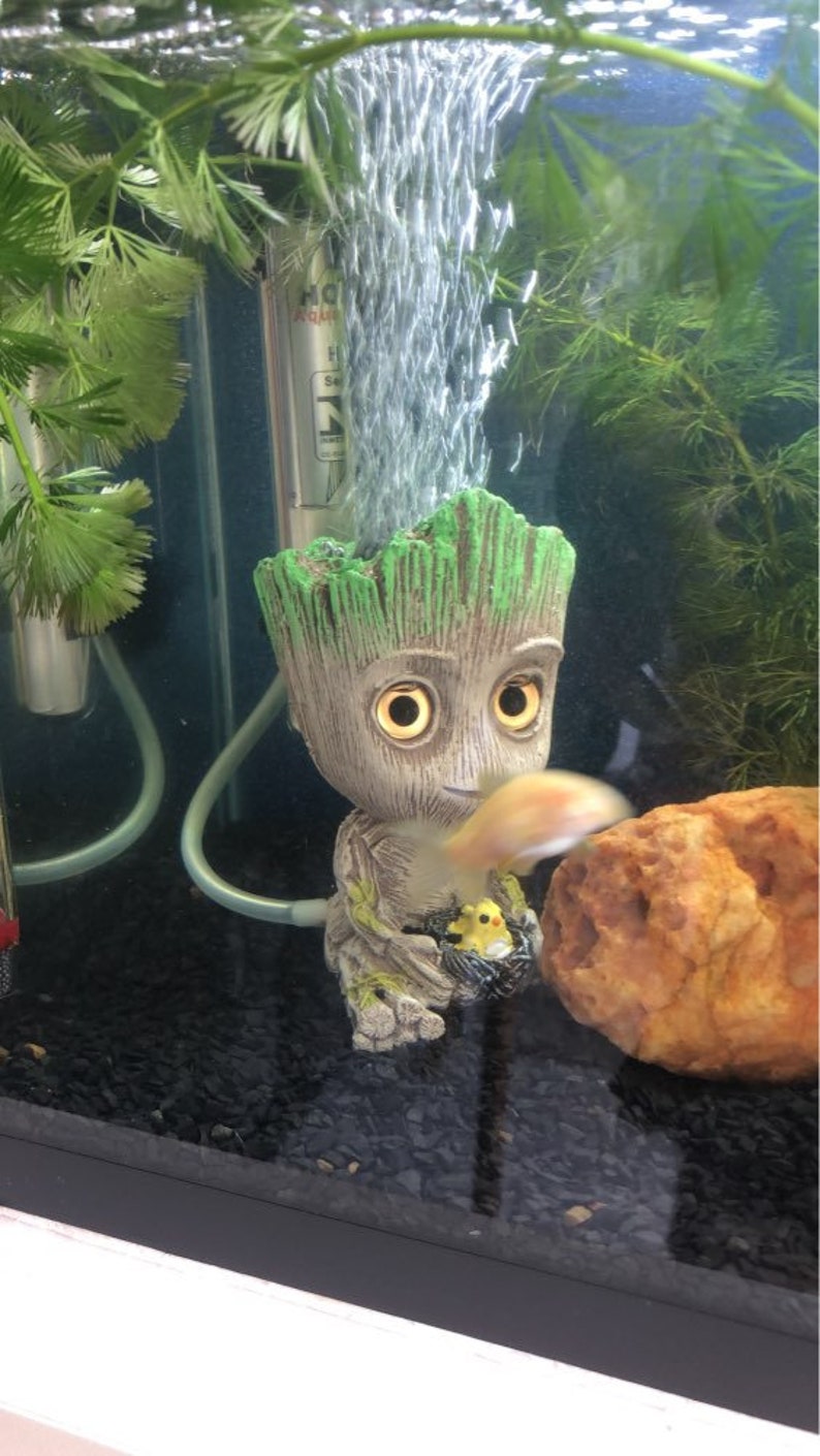 Aquarium decoration baby Groot fish tank decor air pump bubble Etsy