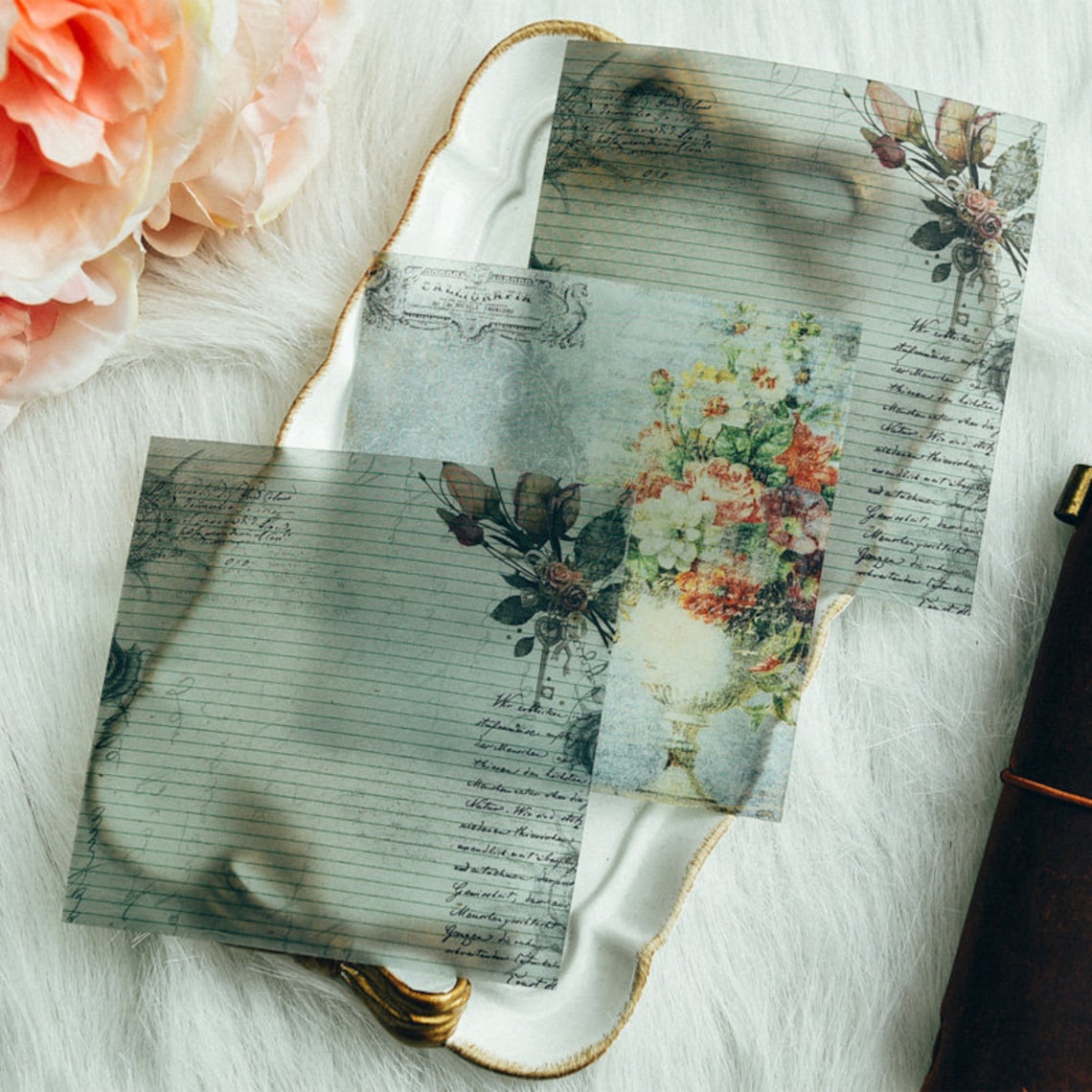 Vellum paper 10 vellum sheets scrapbook stickers Etsy