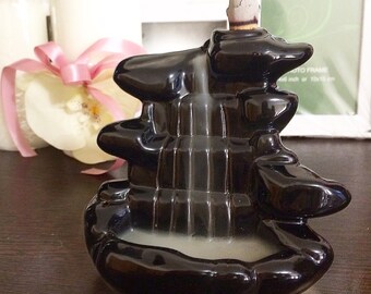 Backflow incense burner water fall Buddha statue plus 10 cones