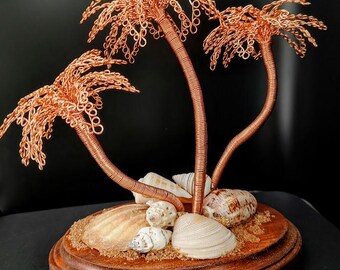 8 in copper palms with shells