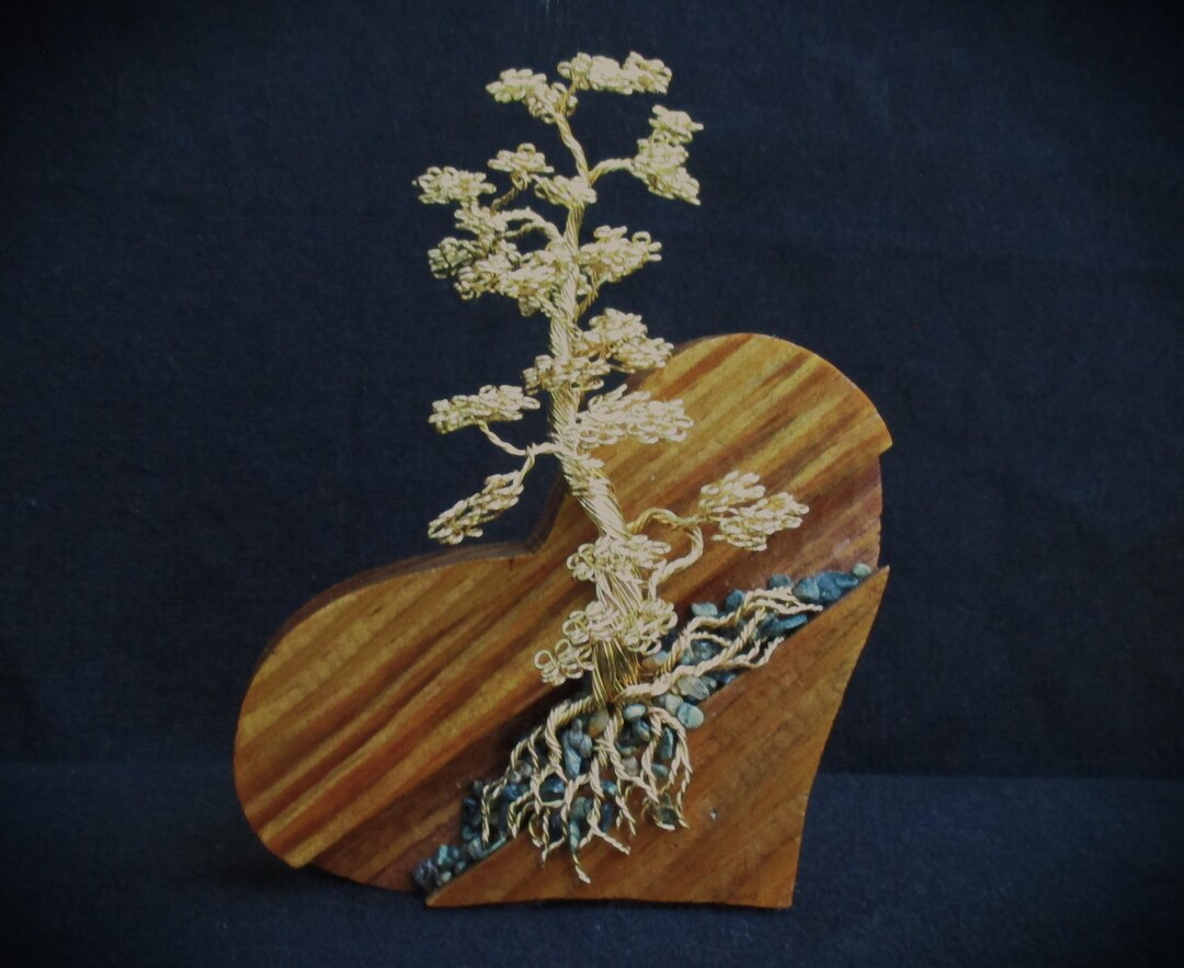 Gold Wire Tree on Heart Etsy
