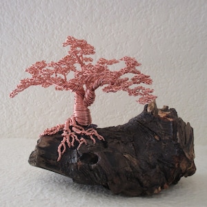 Aluminum wire tree on driftwood