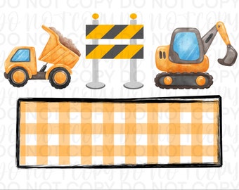 Kids PNG, Boys Sublimation, Construction, Boys Design, Digital Download, Name