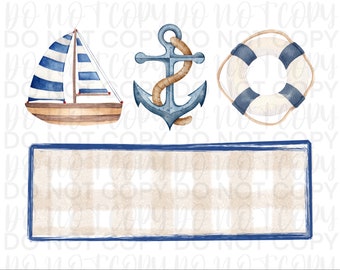 Nautical PNG, Boys PNG, Sailboat, Anchor, Ocean