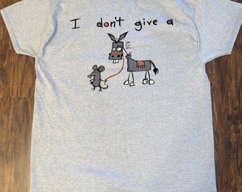 I Don’t Give A Rats Ass Funny Mouse Walking Donkey Vintage Gift Men's T-Shirt