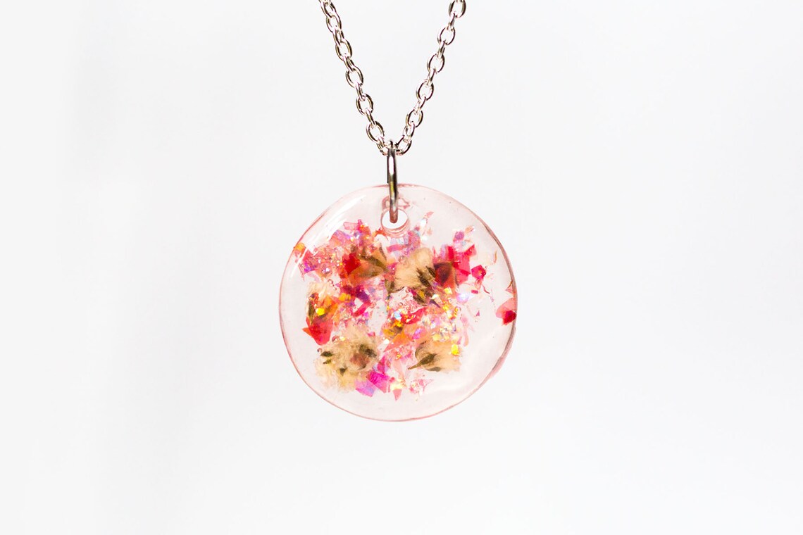 Handmade Real Flower necklace Pendant Etsy