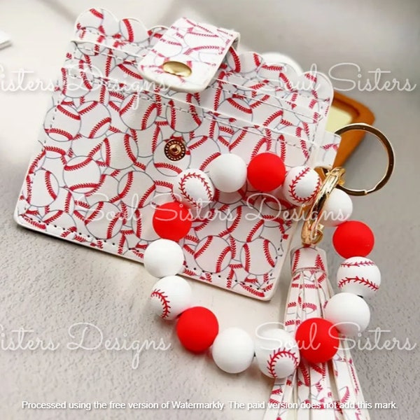 Baseball Wristlet Wallet Etsy