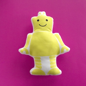 Robot, Robot Plush Pillow, Robot Pillow, Kids Pillow, Nursery Toy, Robot Nursery, Yellow Robot, Kids Gift, Robot Gift, Green Robot Cushion