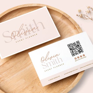 Boho Visitenkarte Vorlage, DIY Visitenkarte, Beige kleine Visitenkarte, Business Branding, Minimale Visitenkarte Canva