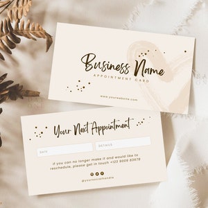 Scheda appuntamento modificabile Canva, modello di promemoria prenotazione stampabile, scheda appuntamento successivo per piccole imprese, modello di scheda prenotazione cliente salone Boho