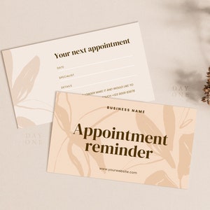 Afspraak herinnering sjabloon Canva, afdrukbare schoonheidsspecialiste sjabloon, aangepaste Boho schoonheidssalon volgende Appt-kaart, bewerkbare klantbezoekkaart