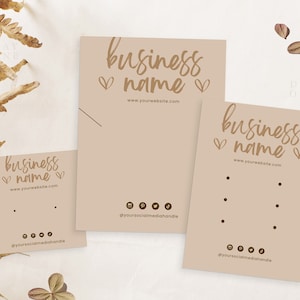 Printable Jewelry Display Card Template Canva, Editable Earring Packaging, Custom Boho Jewellery Display Card, DIY Earrings Display Cards