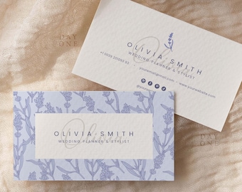 Elegant Business Card Template, Printable Beauty Business Card, Editable Canva Small Business Card, DIY Business Branding, Chic Lavender