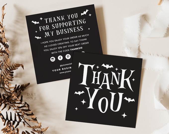 Gothic Halloween Business Thank You Card Template, Editable Ouija Board ...