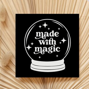 Retro Halloween Business Thank You Template Canva, Square Editable Halloween Business Thank You Insert Printable Halloween Card Crystal Ball image 4