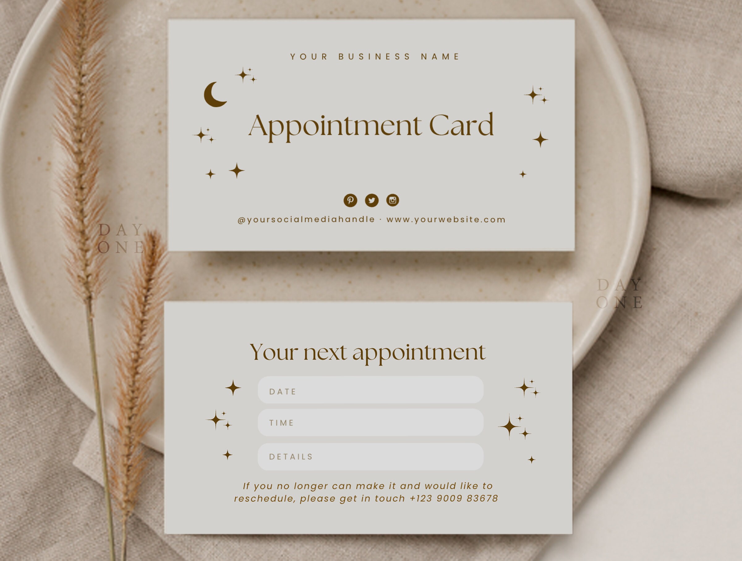 Printable Booking Reminder Template Canva Editable Appointment Card Printable Booking Reminder Template Canva Editable Appointment Card