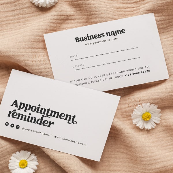 Appointment Reminder Template Canva, Printable Appointment Card Design, Custom Boho Beauty Salon Next Appt Card, Printable Client Visit Card