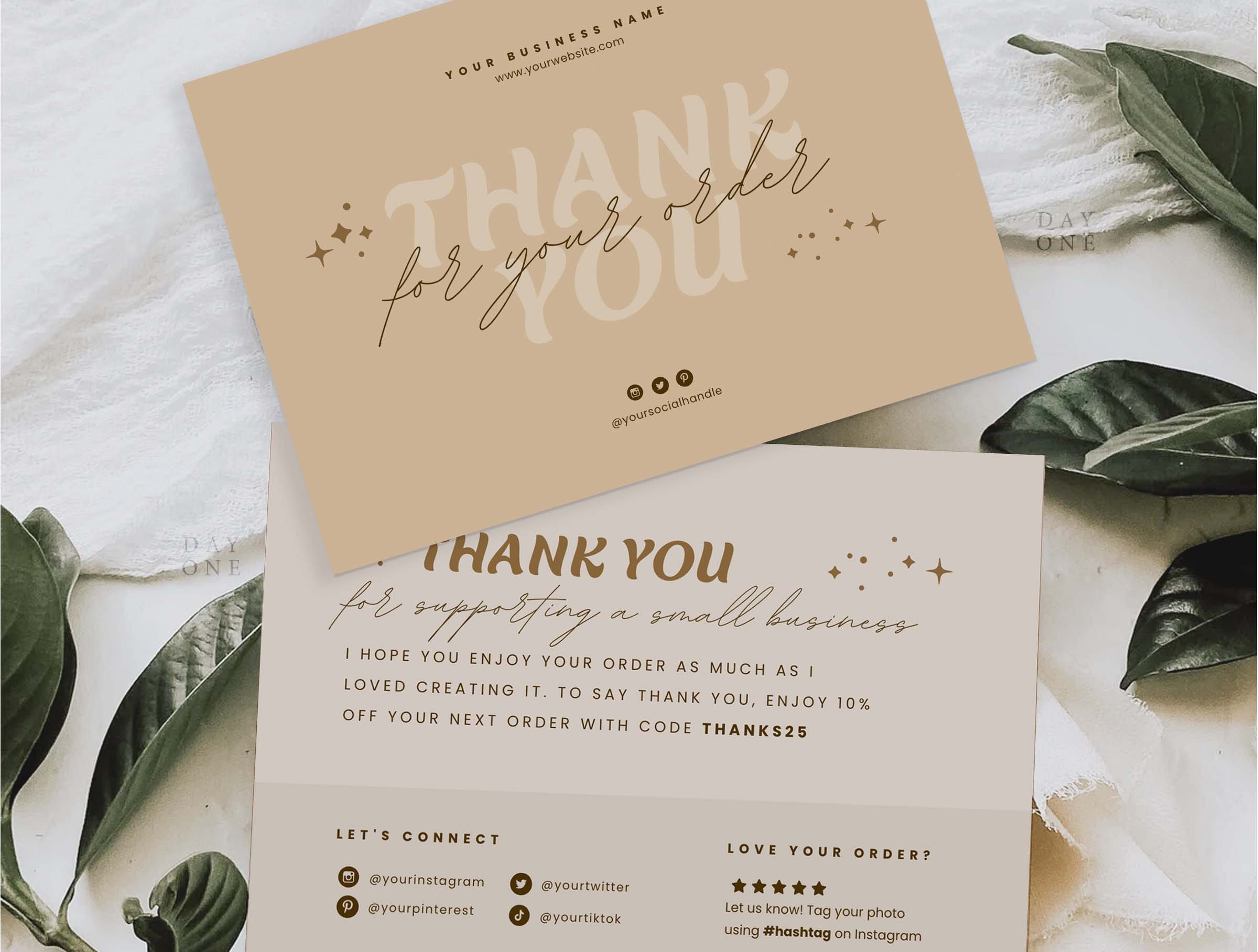 Printable Business Thank You Template, Canva Thanks for Your Order ...