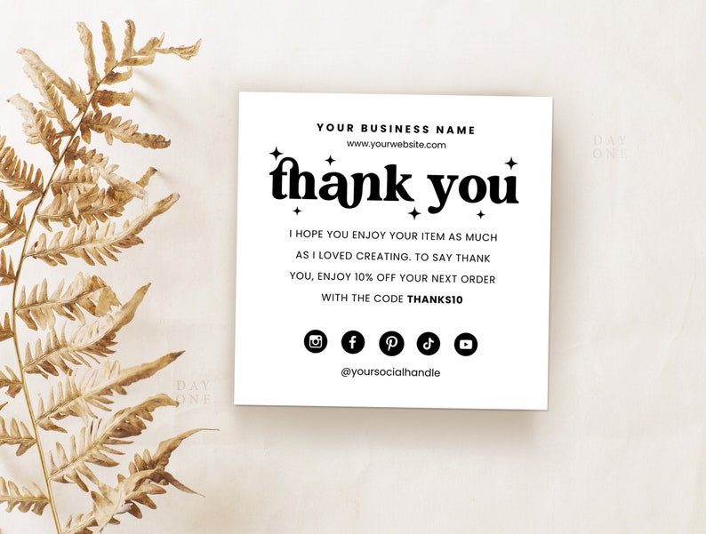 Retro Halloween Business Thank You Template Canva, Square Editable Halloween Business Thank You Insert Printable Halloween Card Crystal Ball image 2