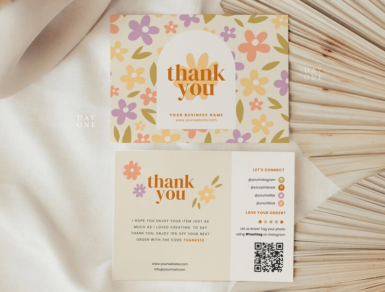 Editable Business Thank You Card Thanks for Your Purchase Card, Small ...