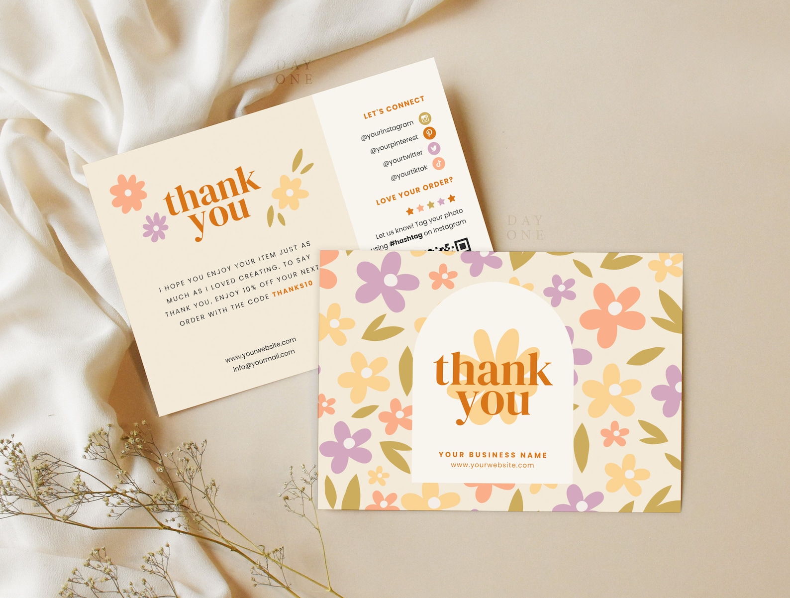 Editable Business Thank You Card Thanks for Your Purchase Card, Small ...