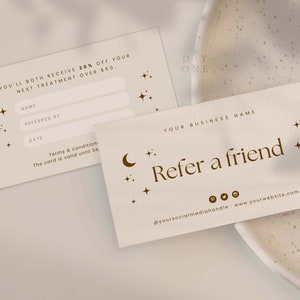 Printable Referral Card Template, Editable Customer Loyalty Reward Card ...