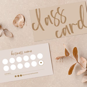 Business Loyalty Class Pass Card Editable, Boho Reward Card Design, Canva Loyalty Punch Card Template,  DIY Beauty Salon Client Card