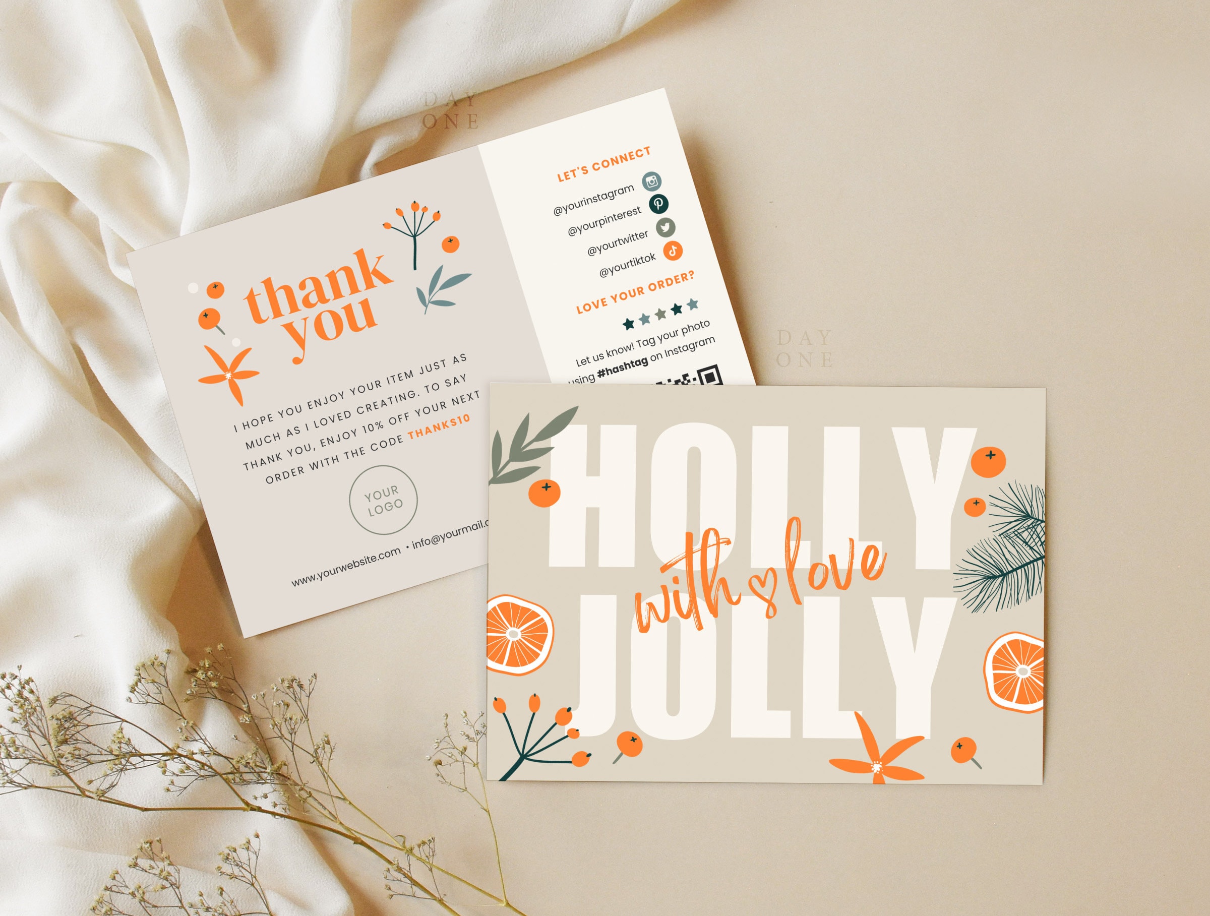 Retro Christmas Business Thank You Canva Template With QR Code, Holiday ...