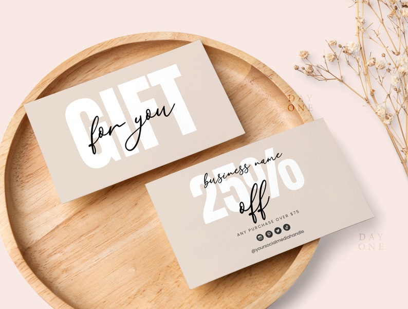 Printable Coupon Card Template Boho Business Coupon Canva - Etsy