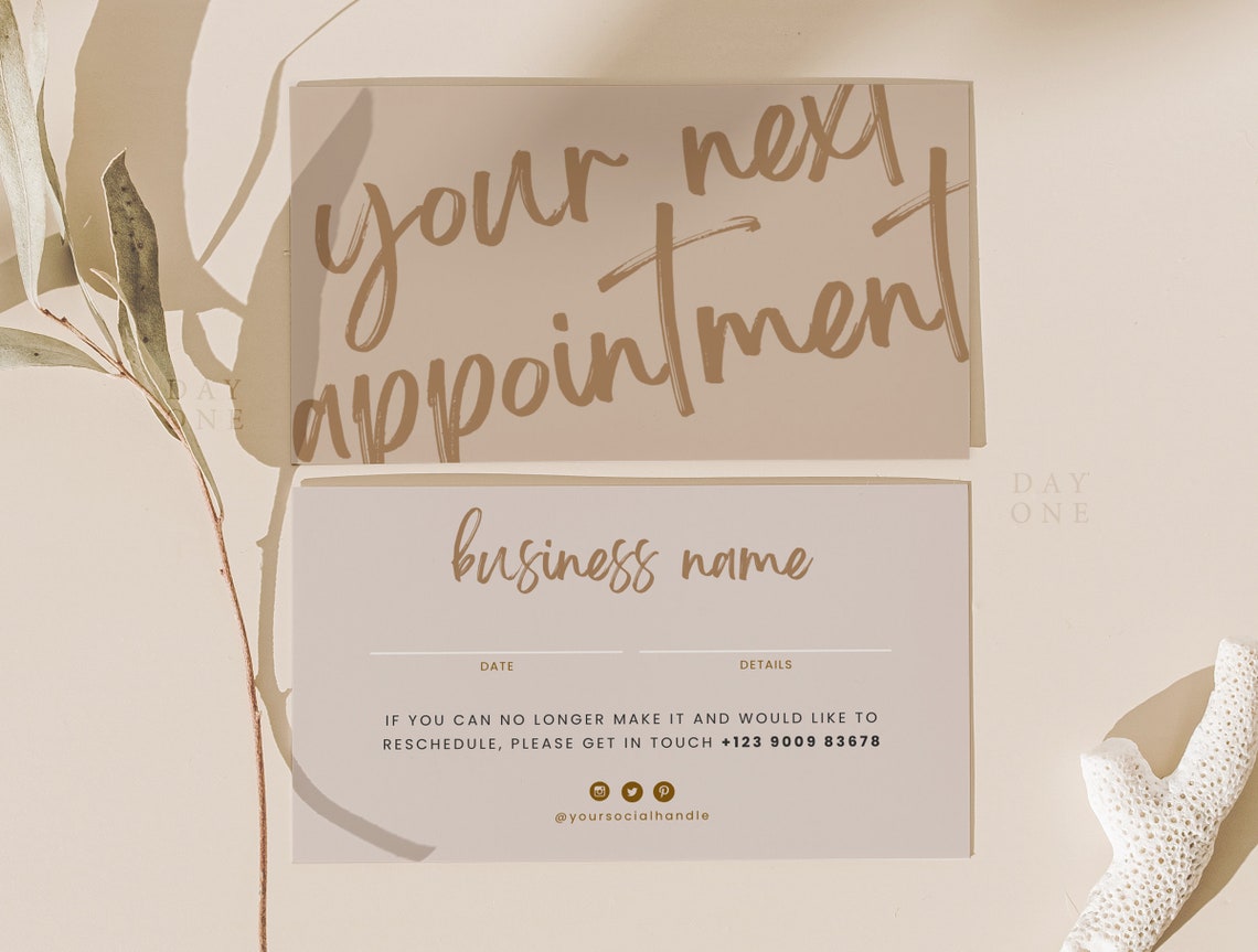 Printable Appointment Card Design, Appointment Reminder Template Canva ...