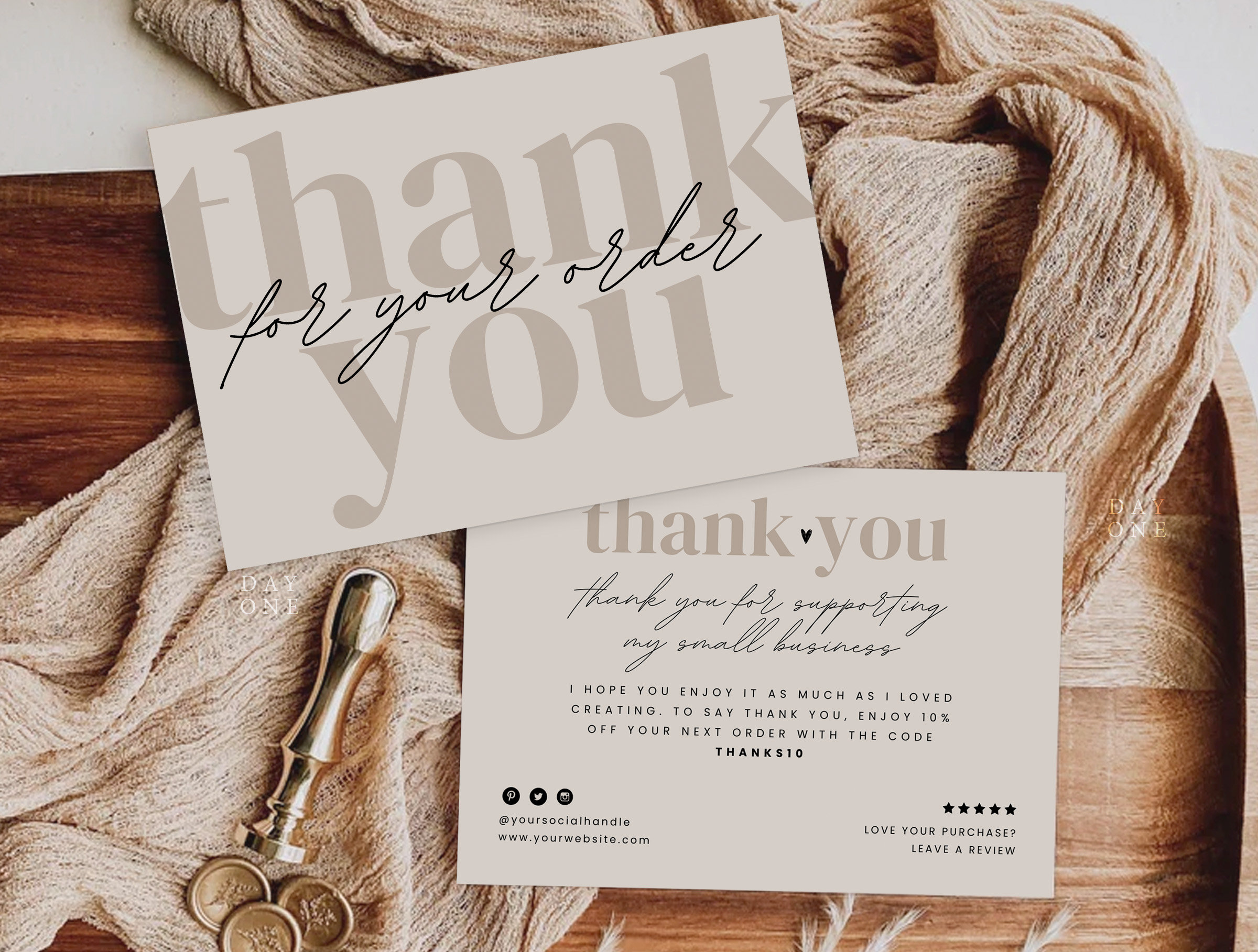 Modern 5th - Thank You for Supporting My Small Business Cards, Warmest