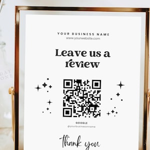 Ask For Review Sign Template for Canva QR Code, Google Facebook Business Review Us Sign, Review Service Request, Printable Ask for Feedback