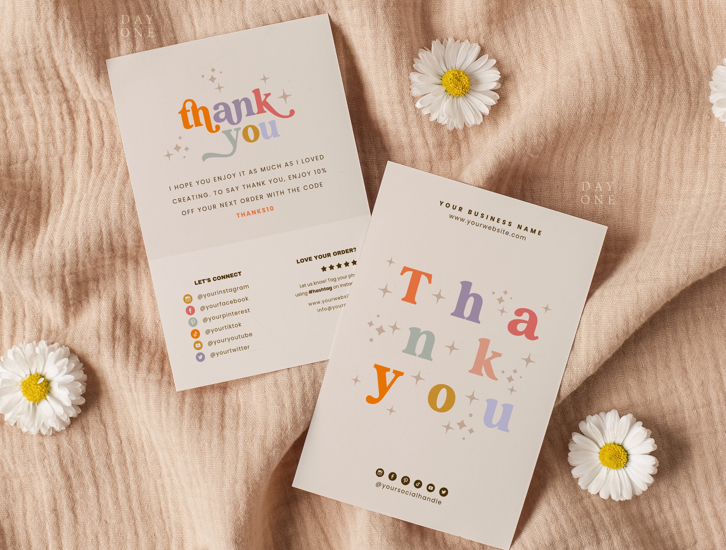 Small Business Thank You Card Canva Template, Customer Thanks for Your ...