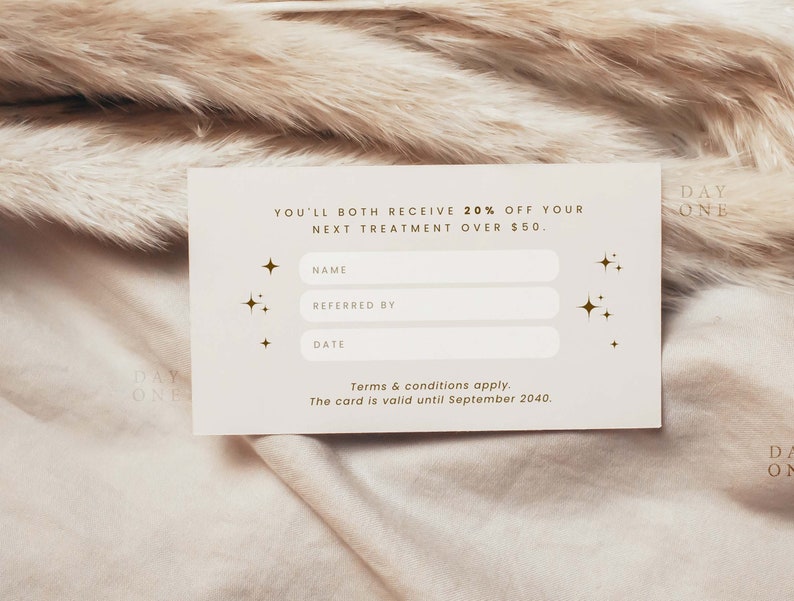 Printable Referral Card Template Editable Customer Loyalty - Etsy