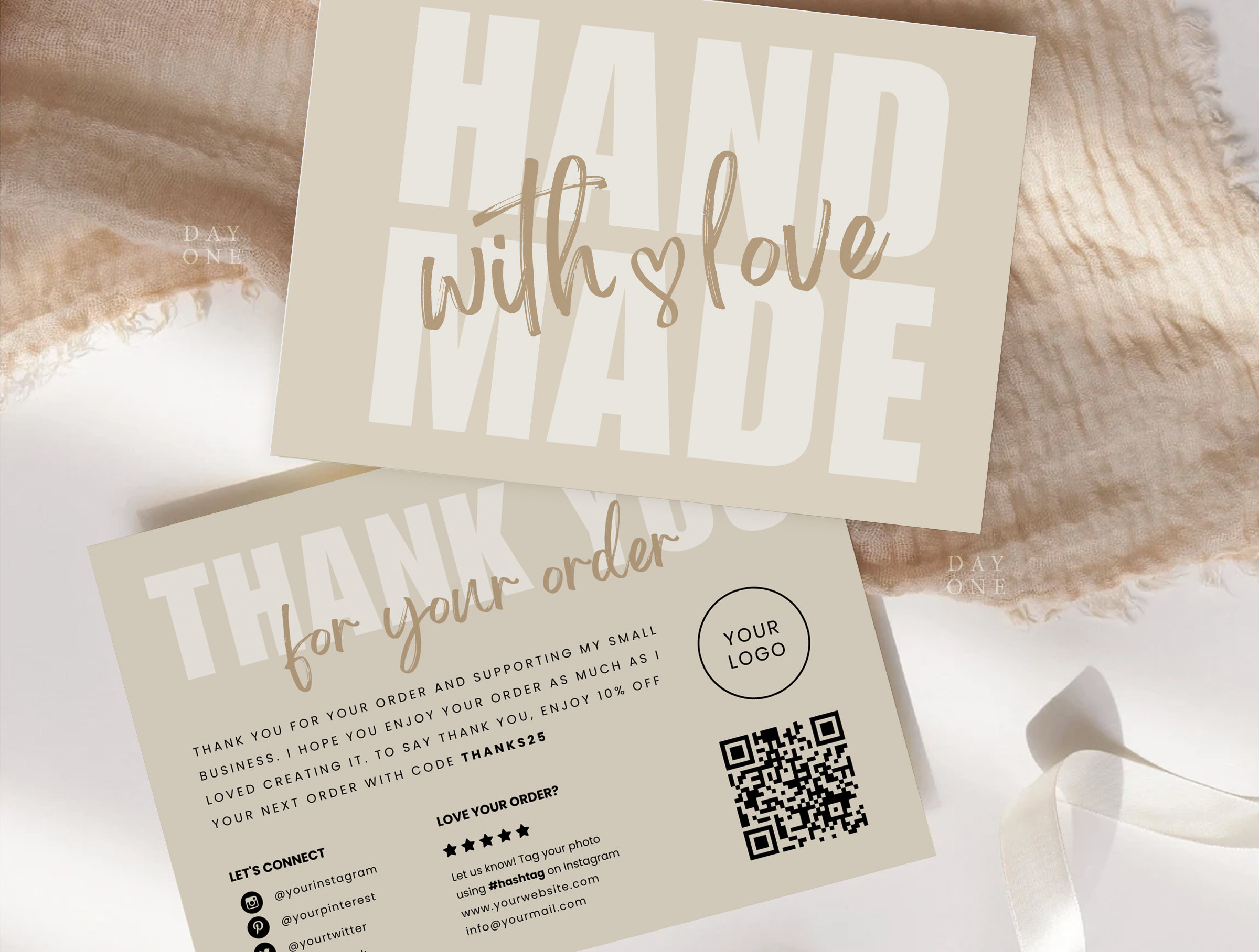 Printable Business Thank You Card, Editable Modern Thanks for Your ...