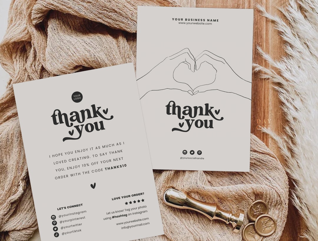 Canva Business Thank You Card Template, Customer Thanks for Your Order ...