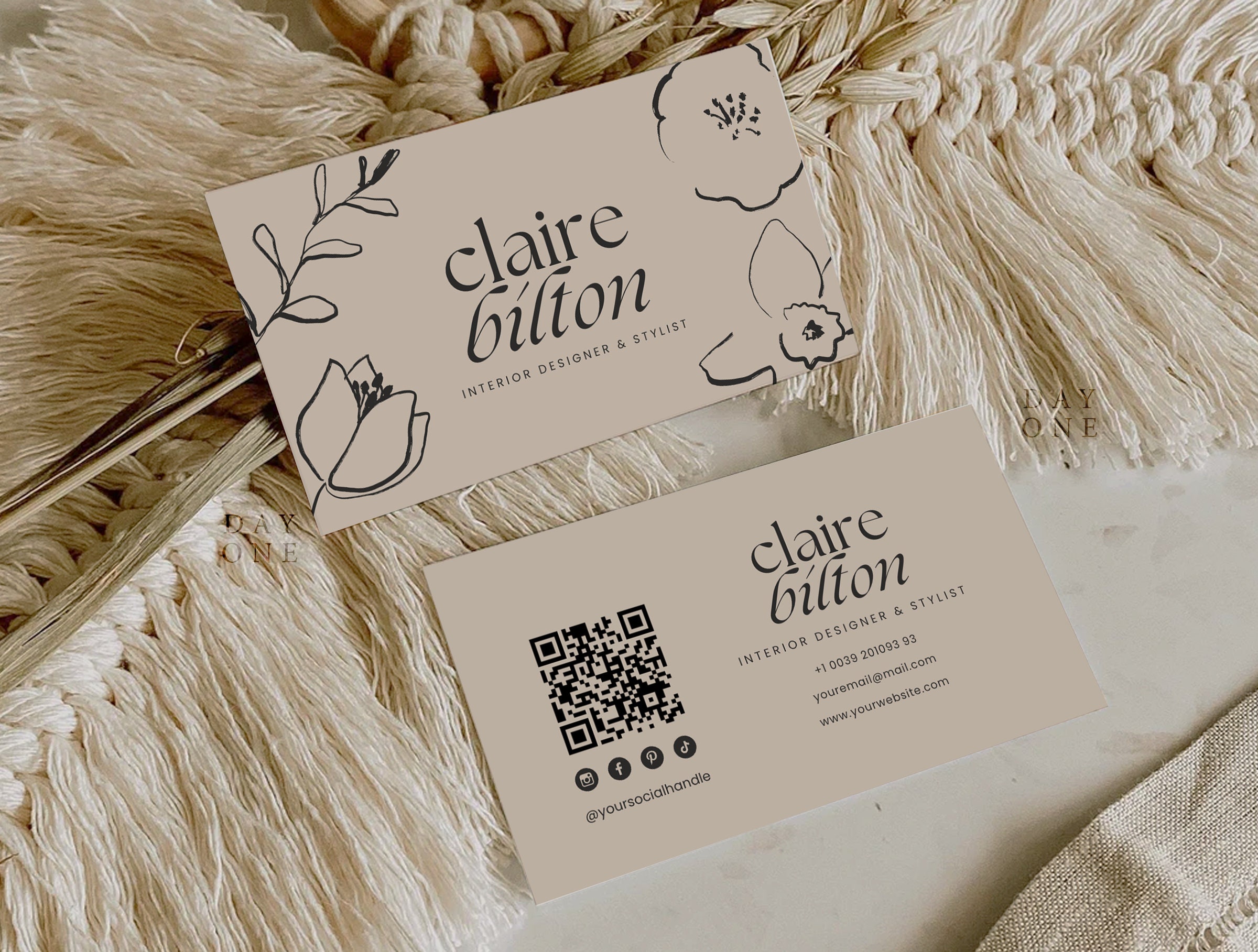 Business Card Template QR Code, Instant Download, Printable Business ...