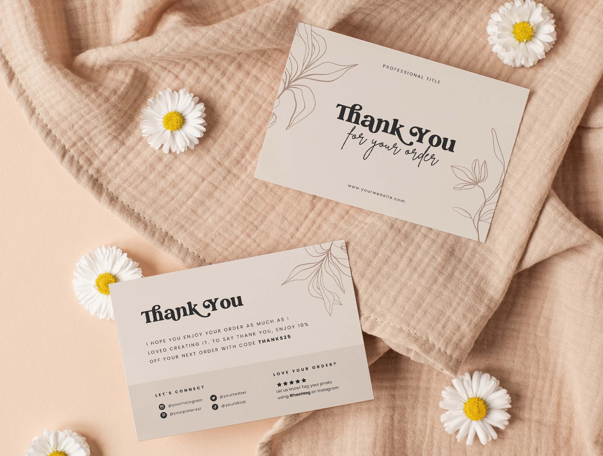 Business Thank You Card Editable, Modern Printable Thanks for Your ...