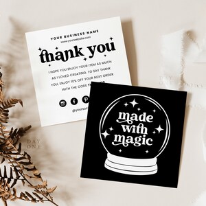 Retro Halloween Business Thank You Template Canva, Square Editable Halloween Business Thank You Insert Printable Halloween Card Crystal Ball image 8