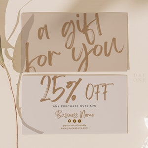 Boho Coupon Card Template, Printable Business Coupon Canva Template ...