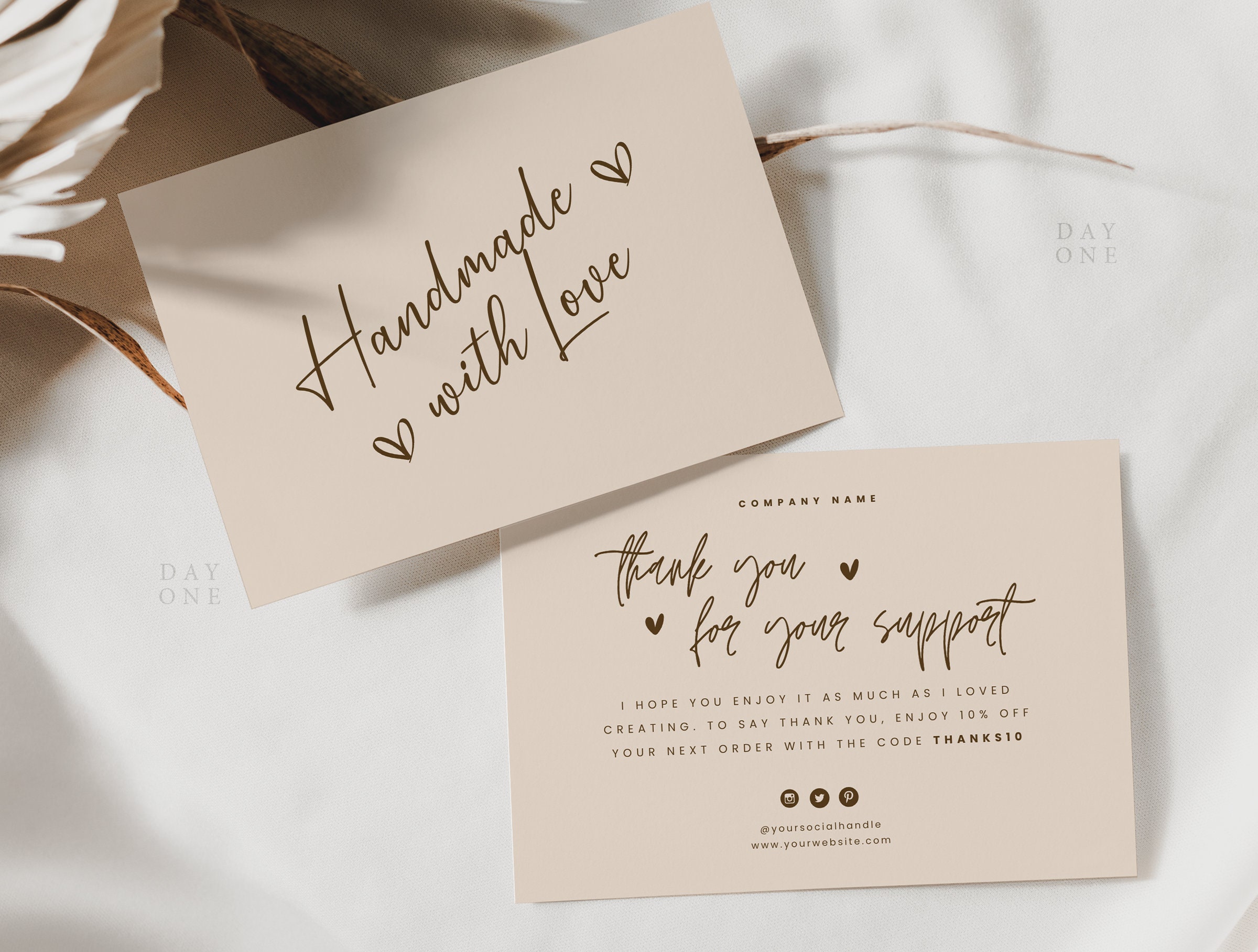 120Pcs Heart-shaped With Sculpture Design Thank You For Your Support Cards Thank