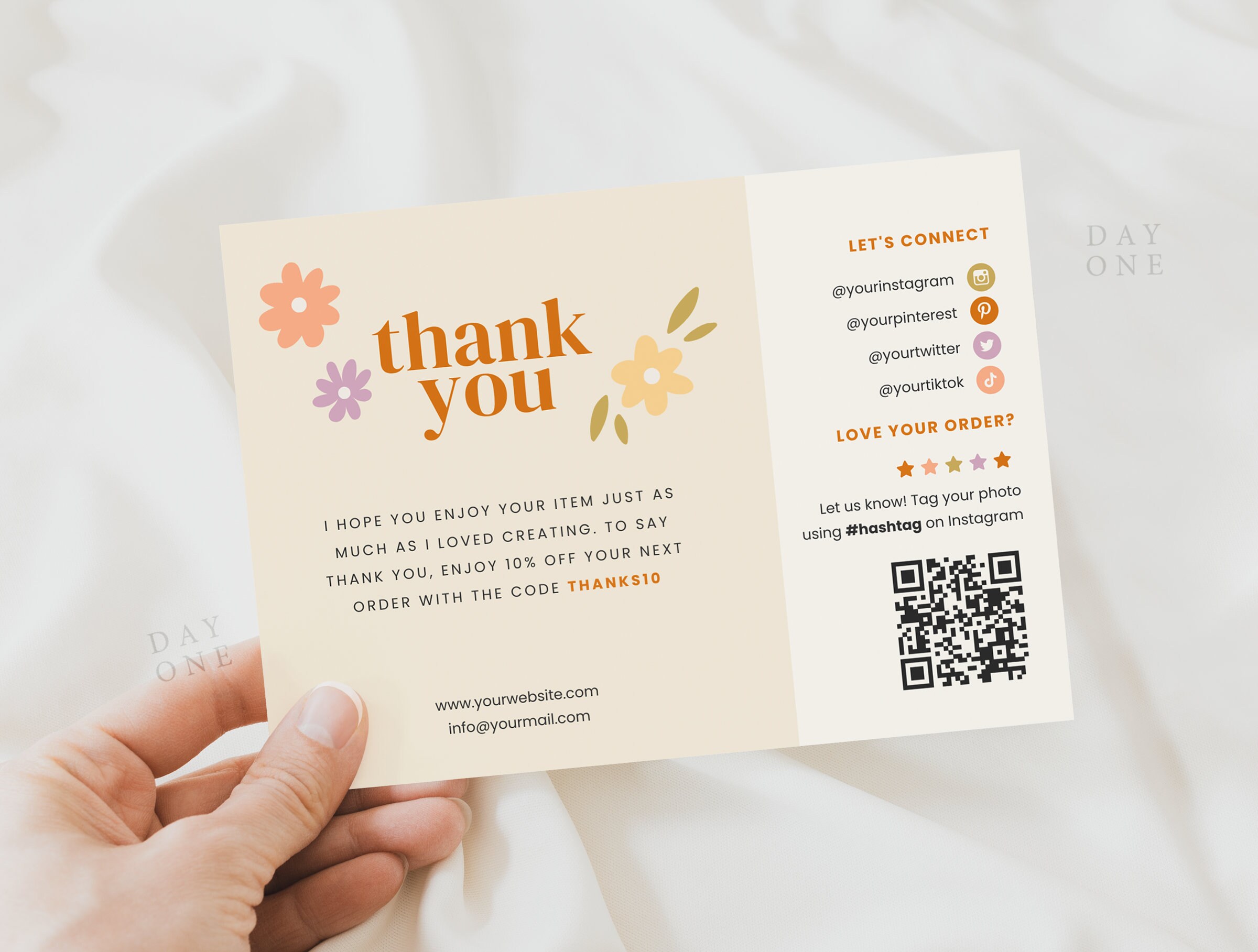 Editable Business Thank You Card Thanks for Your Purchase Card, Small ...