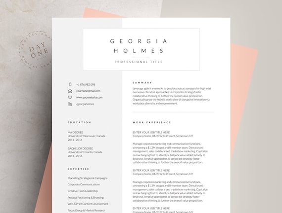 Marketing Resume Template with Free Cover Letter and References Template for Word