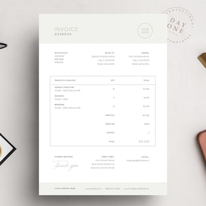 Minimalistic Small Business Invoice Template Design for Word & Pages